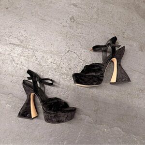 Circus by Sam Edelman Black Velvet Platform Heels